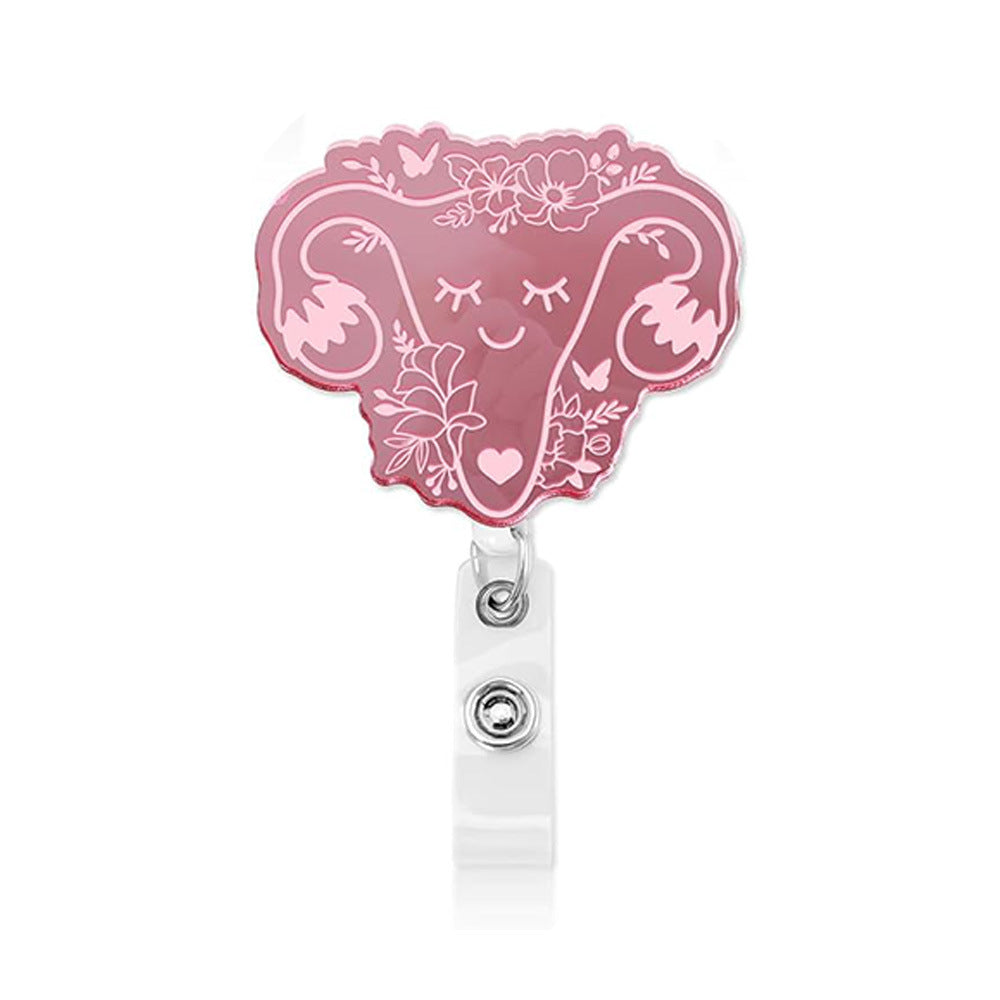 Wholesale PVC Gradient Color Medical Acrylic Badge Scroll Extendable Keychain